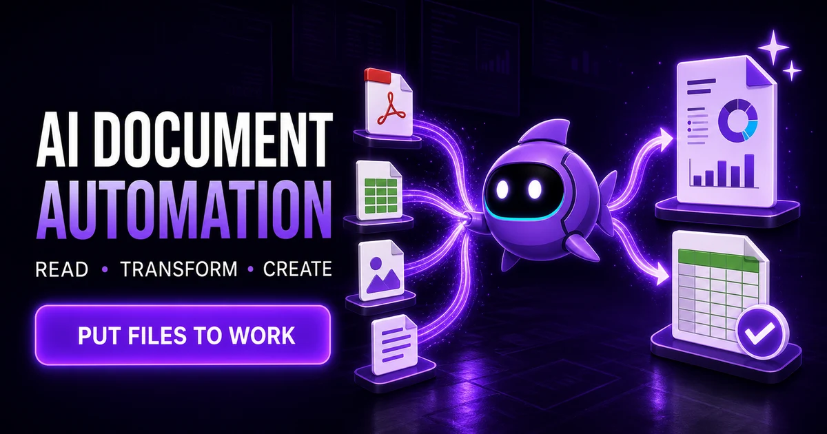 Gobii agent turning PDFs, spreadsheets, images, and documents into finished files beside a Put Files to Work call to action