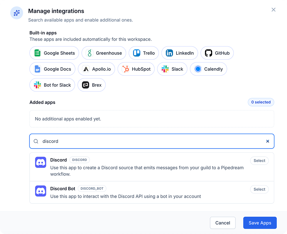 One-click integrations for your agents